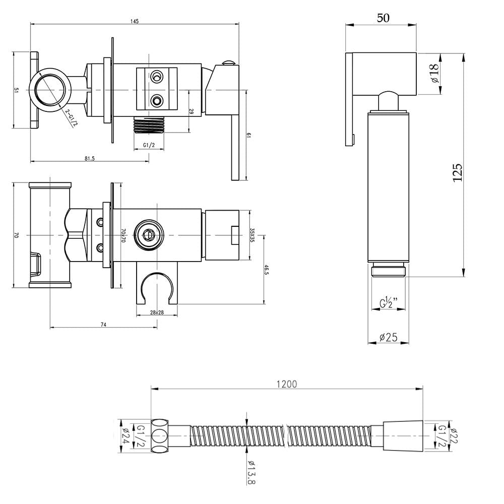 Набір для гігієнічного душу Qtap Inspai-Varius QT259710842859NB - фото 2