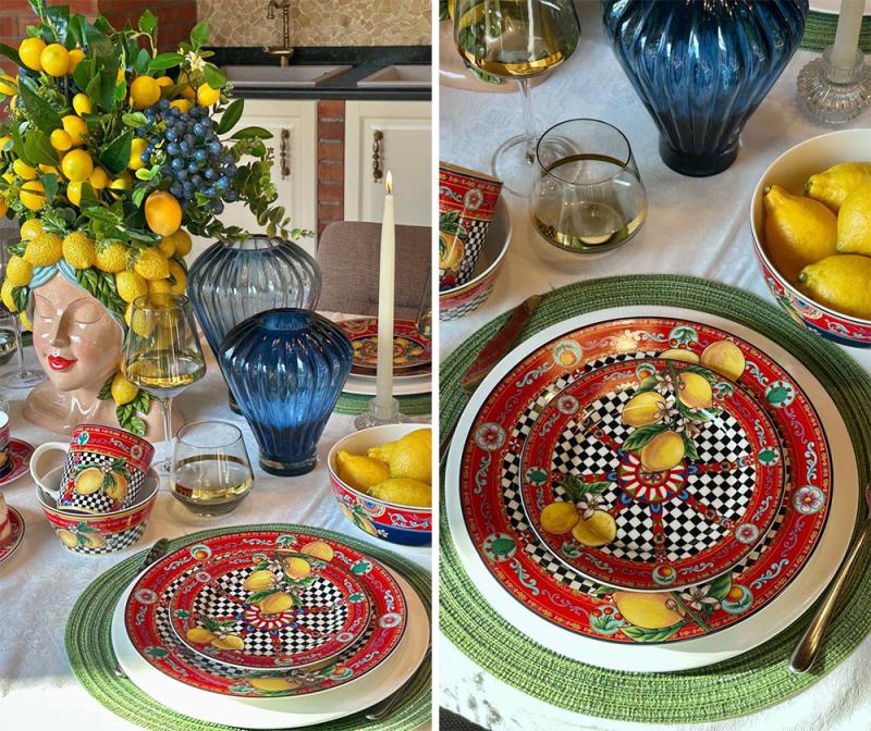 Стойка фарфоровая 2-х ярусная Sicilia Limoni 27 см и 19 см - фото 3 Стойка фарфоровая 2-х ярусная Sicilia Limoni 27 см и 19 см - фото 3