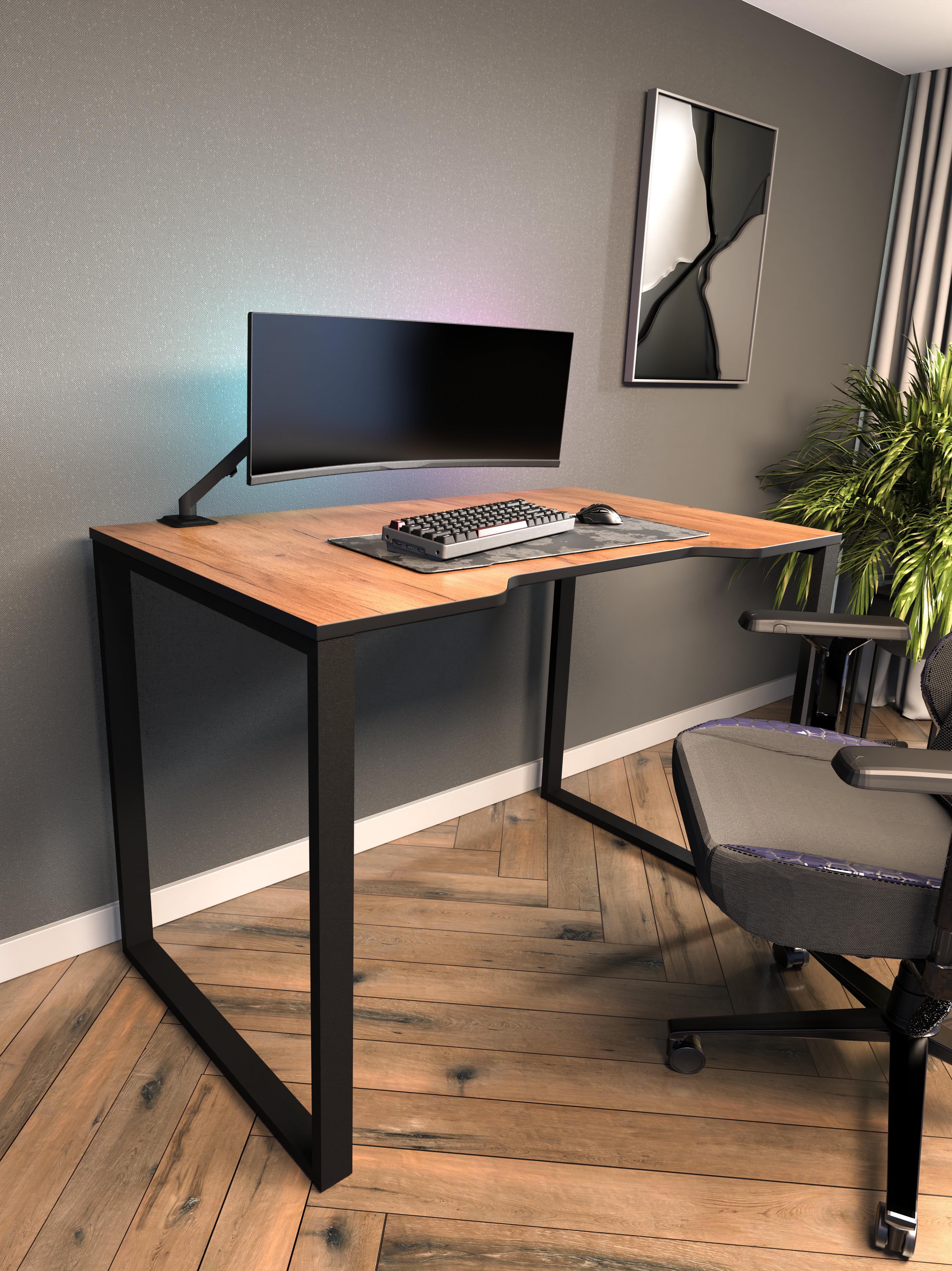 Геймерский компьютерный стол N-Gaming M 100х60 см Дуб аппалачи с черным (NA90)