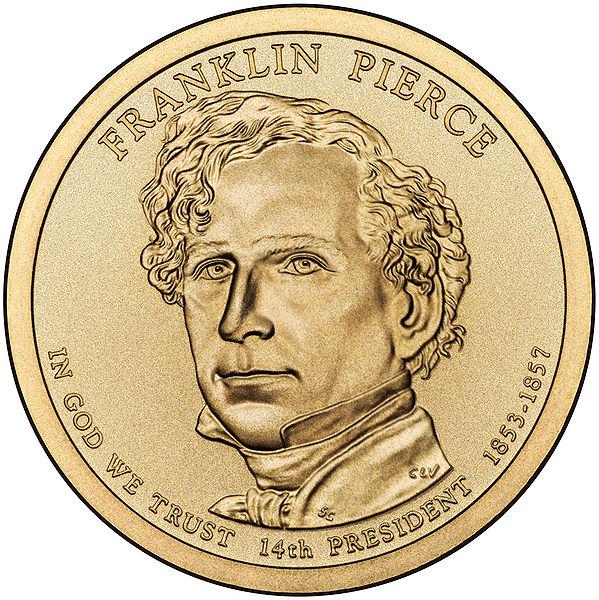 Коллекционная монета США 1 доллар 2010 P 14-й Президент Франклин Пирс UNC (KM#476)