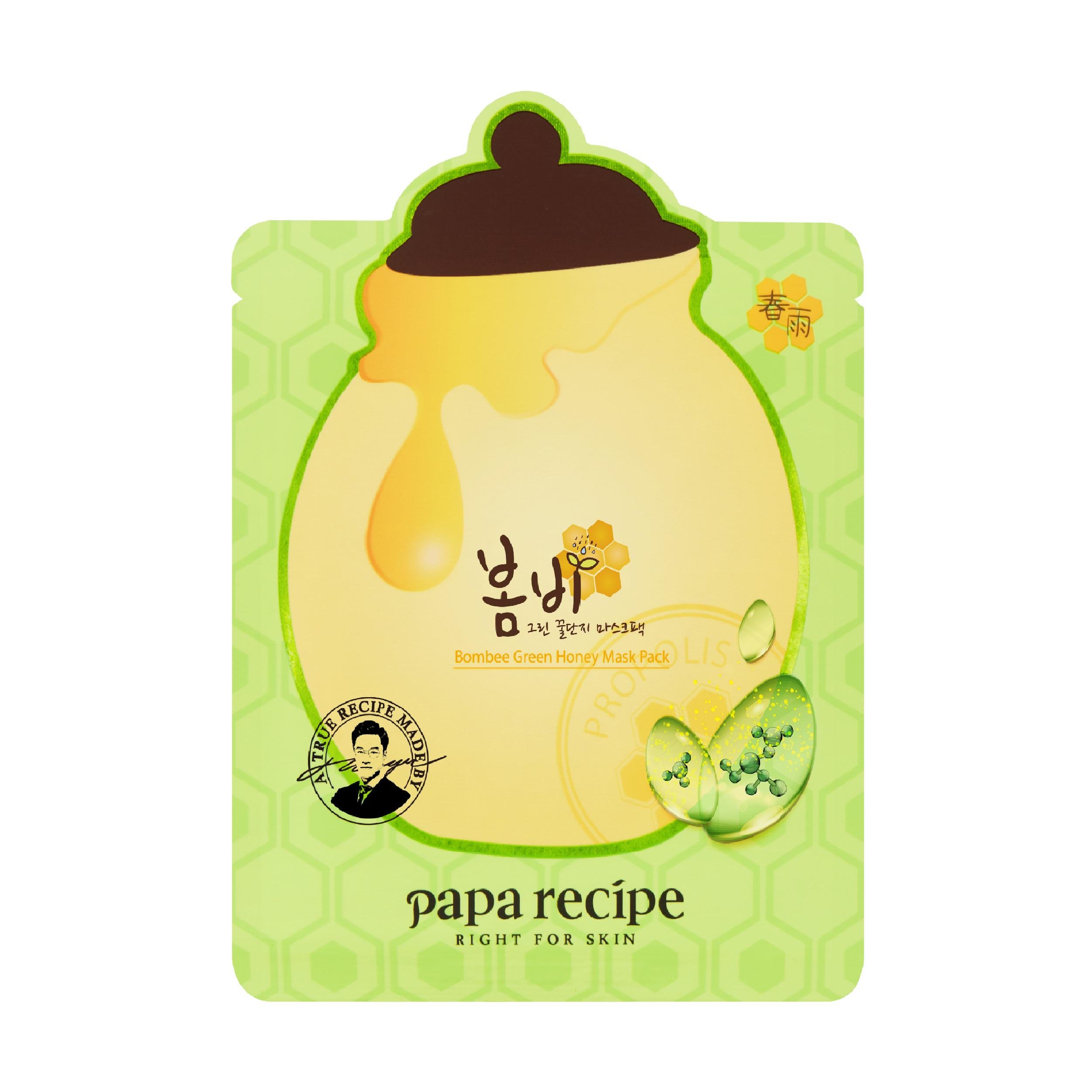 Маска успокаивающая тканевая с экстрактом меда Papa Recipe Bombee Green Honey Mask 25 г