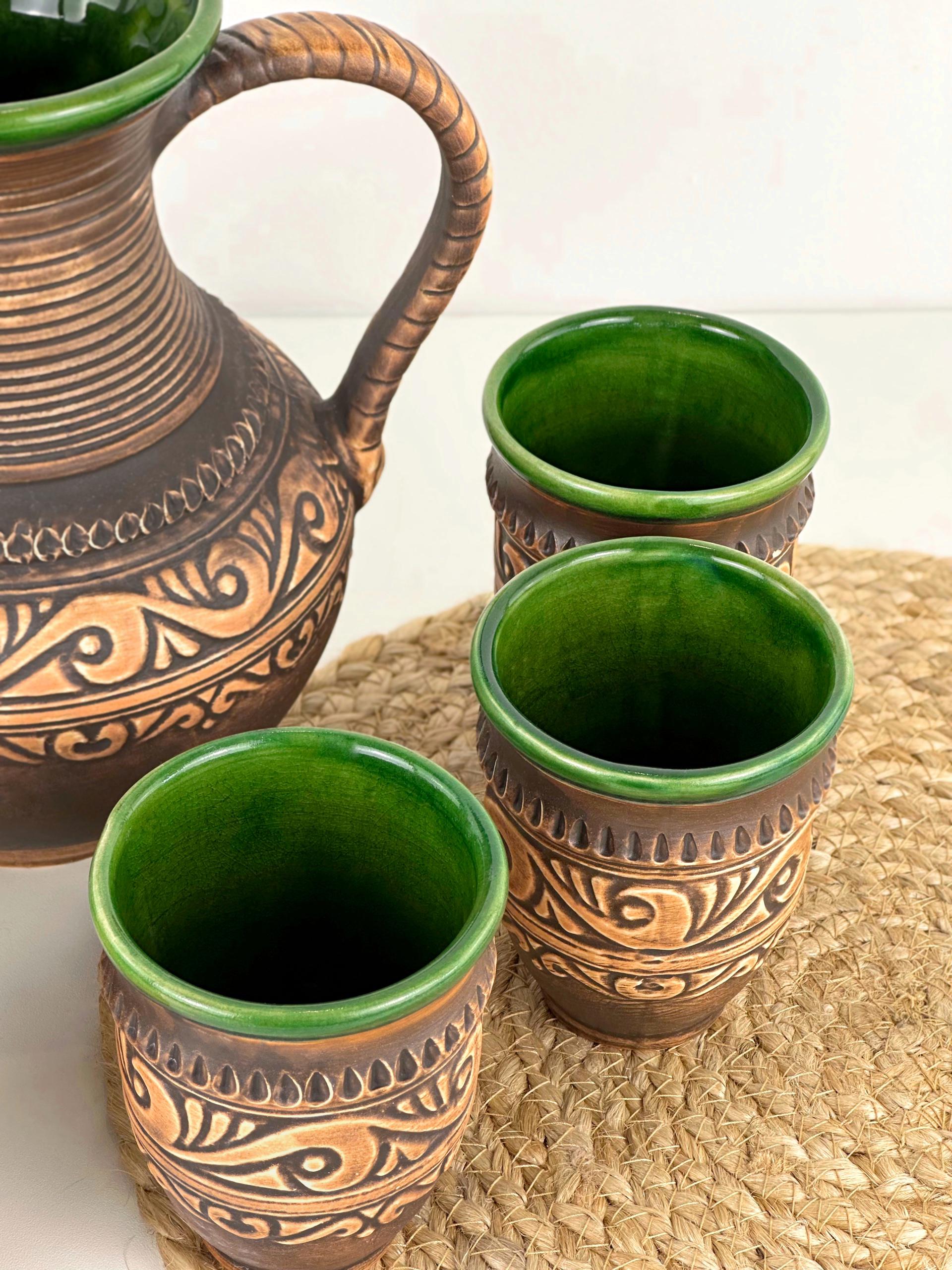 Набір глиняного посуду для узвару Гражда на 6 чоловік Коричневий (17019-28) - фото 9