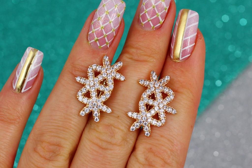 Серьги Xuping Jewelry три снежинки 2,4 см Золотистый (2234894735)