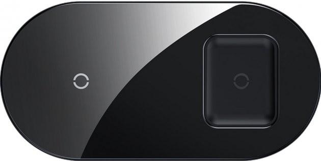 Бездротова зарядка Baseus Wireless Simple Charger 2in1 18W, Black WXJK-01