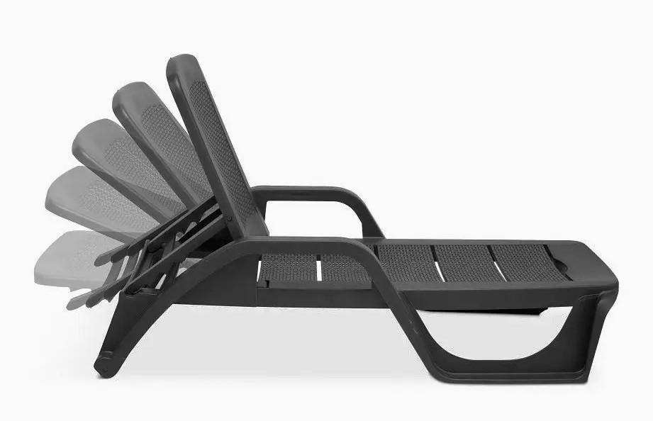 Шезлонг-лежак Bica Nilo посилений із підлокітниками 190х71х46 см Графіт (CNT00012555) - фото 2