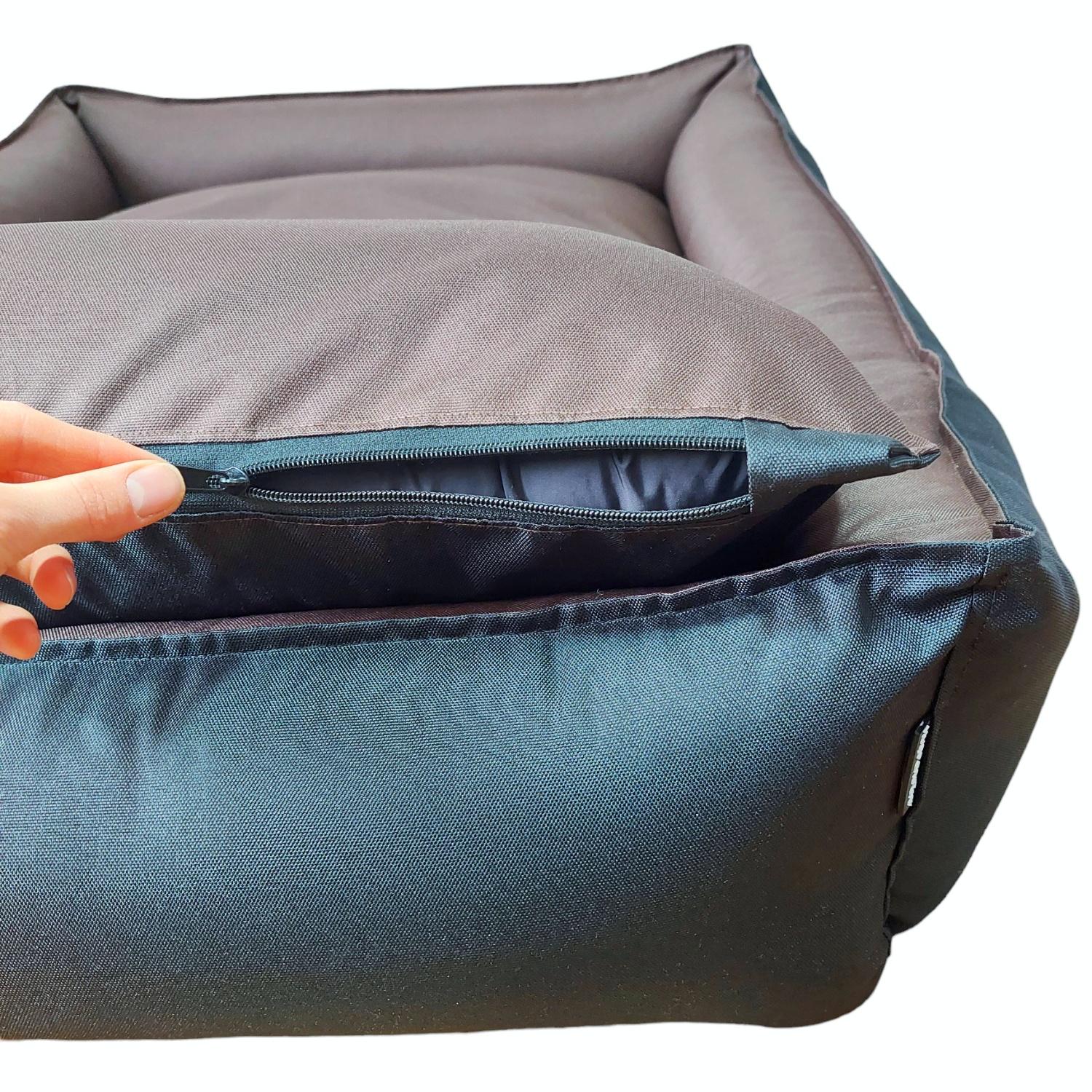 Лежак для собак Huge and Tiny Waterproof з бортами 130x85x25 см Коричневий з чорним - фото 6 Лежак для собак Huge and Tiny Waterproof з бортами 130x85x25 см Коричневий з чорним - фото 6