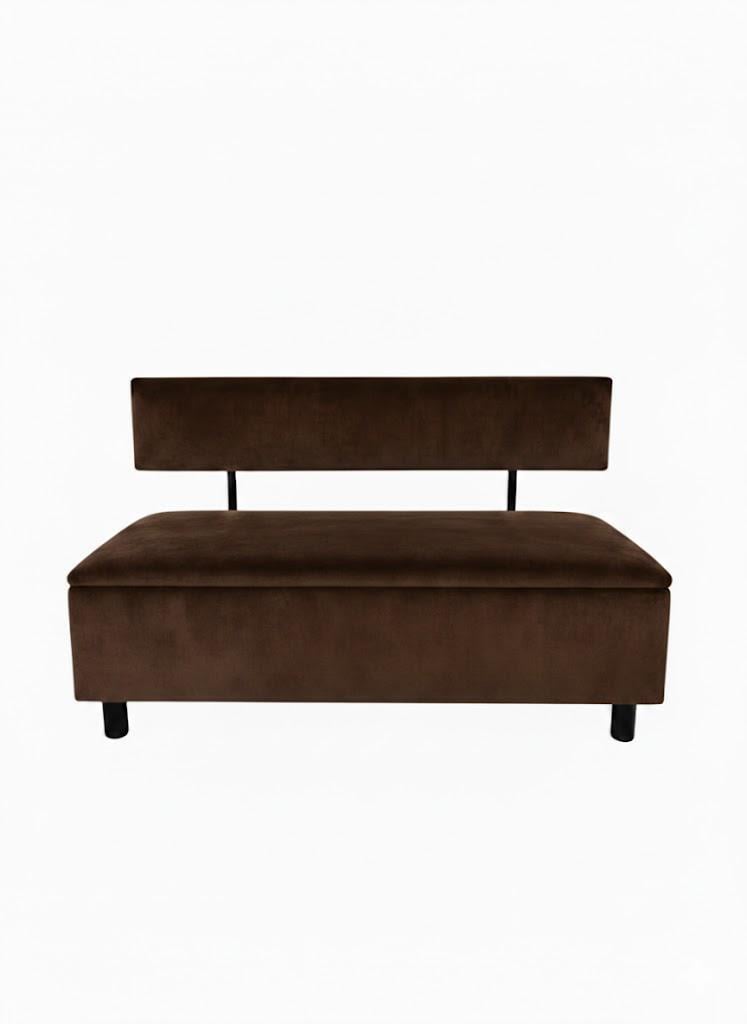 Диван в зону ожидания Сompakt Black велюр 120 см Темно-коричневый