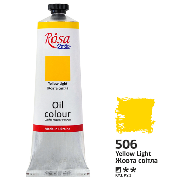 Масляная краска ROSA Studio 506 100 мл Желтый светлый (328506) - фото 1