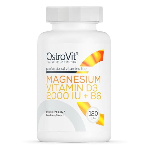 Витамины OstroVit Magnesium + Vitamin D3 2000 IU + B6 120 таблеток