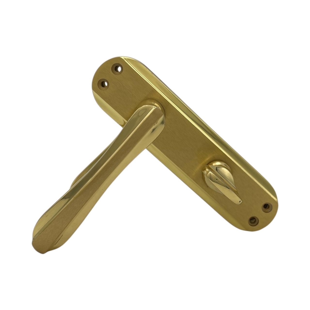 Ручки латунные межкомнатные Ozcanlar 62 мм Yonca WC Sari (360016)