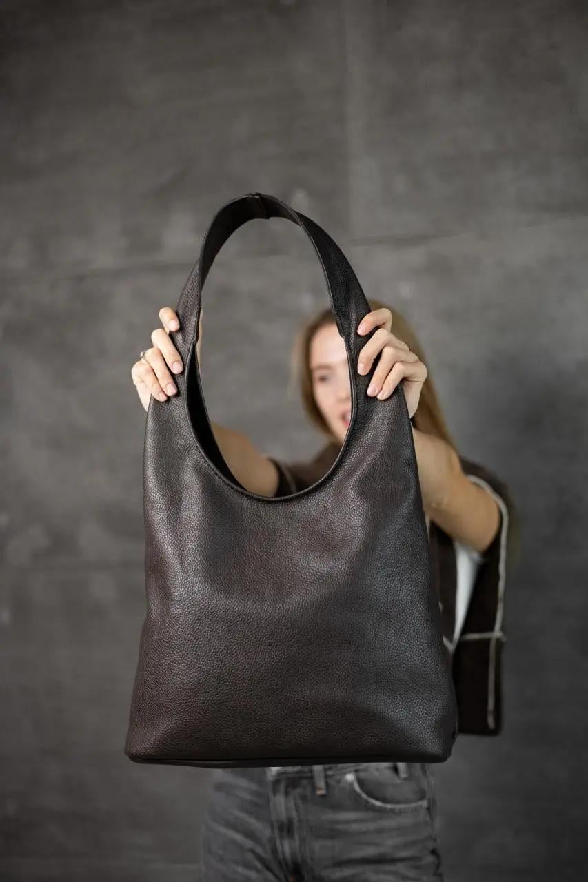 Женская сумка-шопер SW150-2 из натуральной кожи флотар Шоколад (32808866)