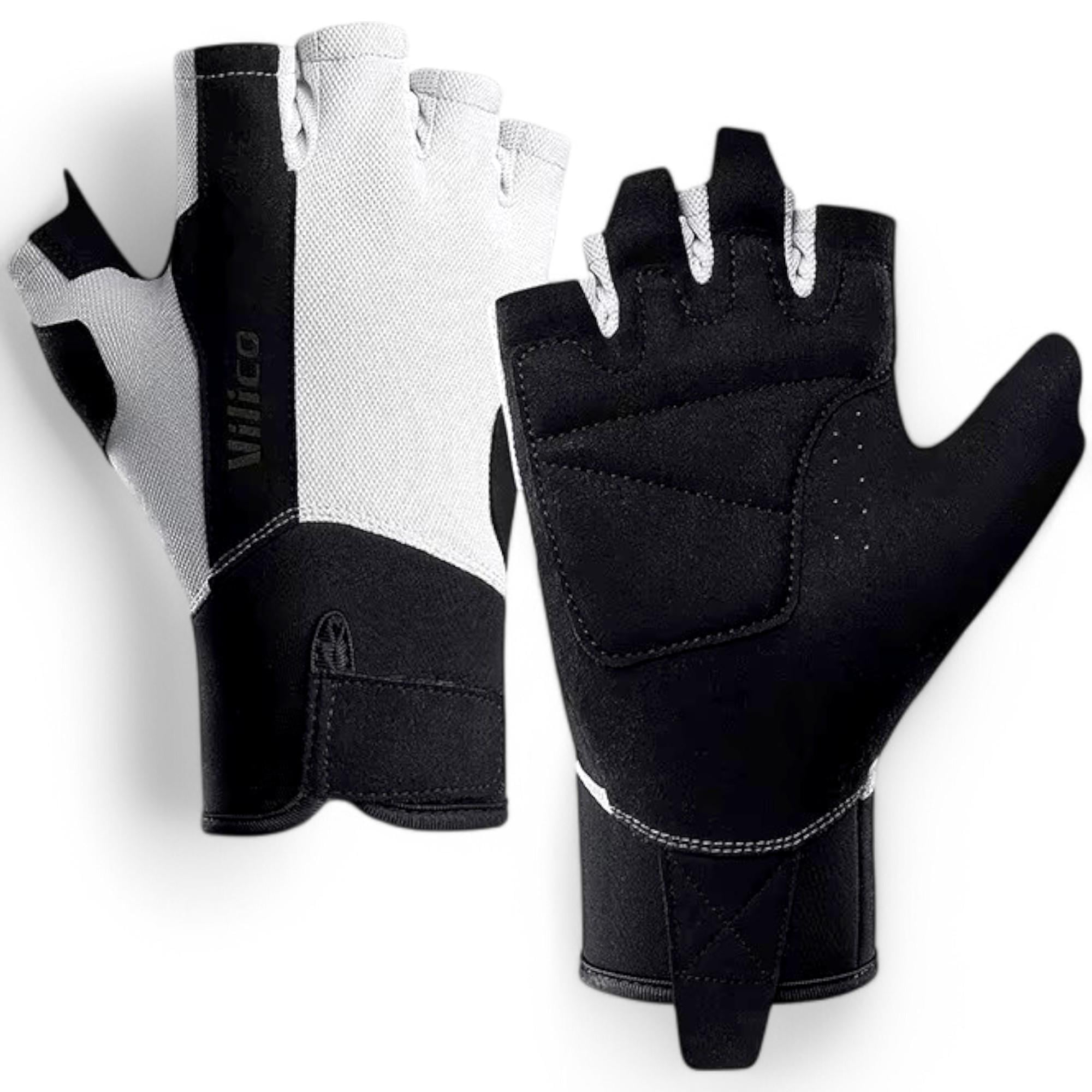 Перчатки для спорта Vilico унисекс Бело-черный (66_8_L_1) Перчатки для спорта Vilico унисекс Бело-черный (66_8_L_1)