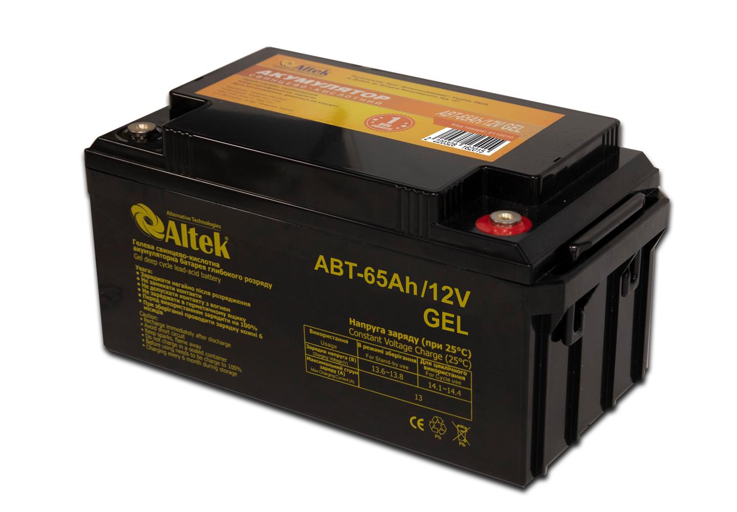 Аккумулятор Altek ABT-65-12-GEL