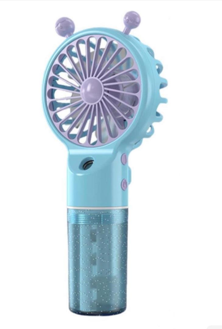 Вентилятор аккумуляторный MINI FAN 6618 с распылителем воды Голубой