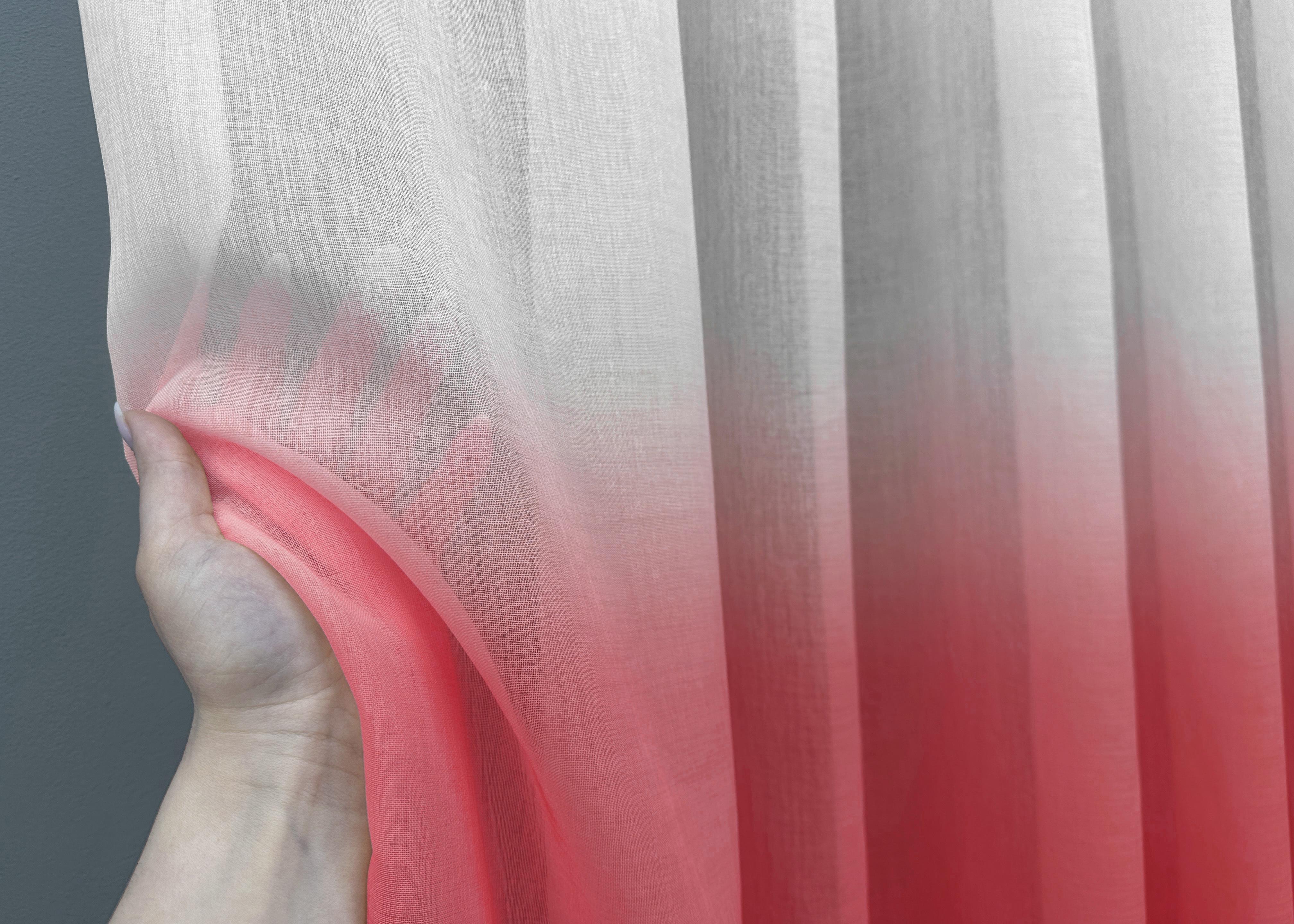 Тюль VR-Textil №829т Омбре Батист 300х250 см Красный/Белый (42-0551) - фото 4