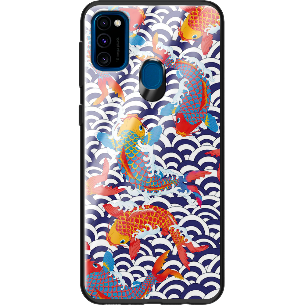 Чехол с рисунком Boxface Samsung M307 Galaxy M30s Koi Fish Черный силикон со стеклом (38209-up2477-38348)
