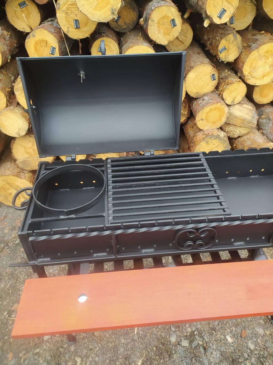 Гриль мангал на 20 шампурів сталь 4 мм 1 м (1785695504) - фото 4 Гриль мангал на 20 шампурів сталь 4 мм 1 м (1785695504) - фото 4