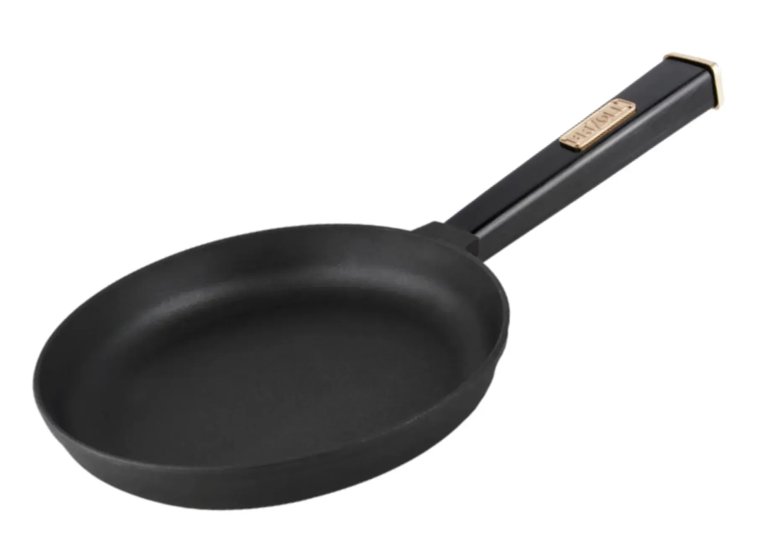 Сковорода чугунная Brizoll Optima с деревянной ручкой 220х40 мм Black