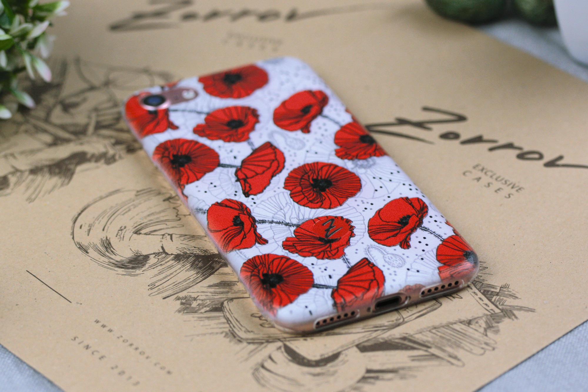 Силіконовий чохол Zorrov для Apple iPhone XR - Red flower (11170040086051868) - фото 3