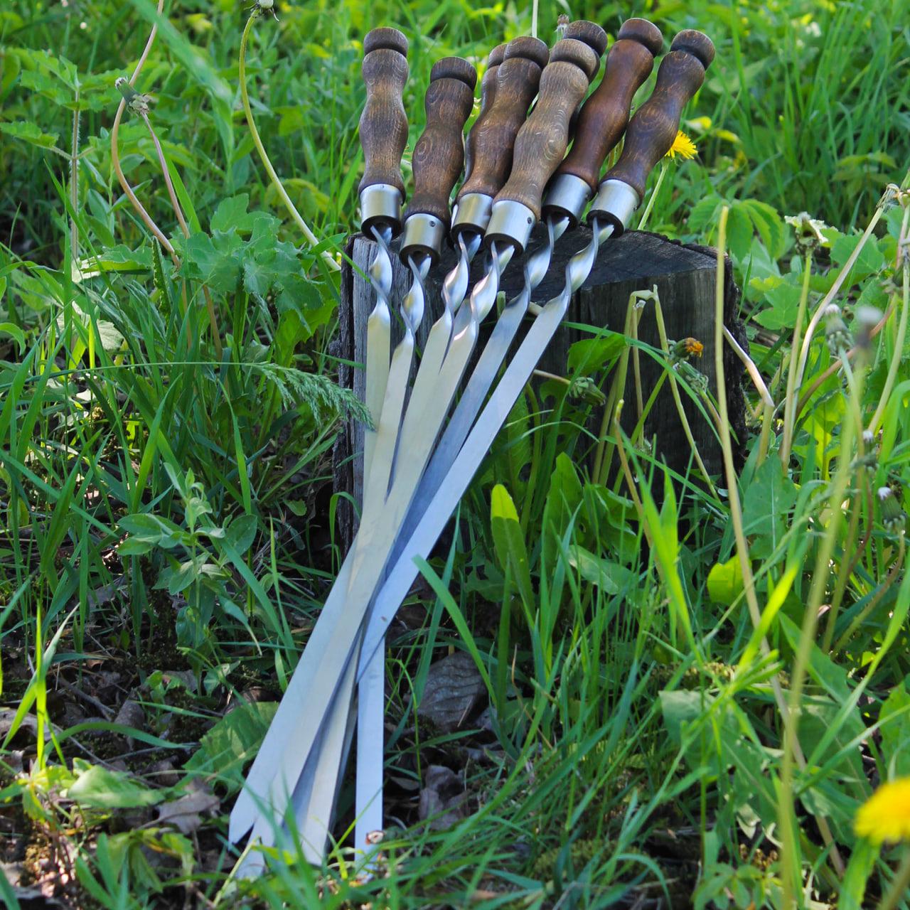 Шампури з дерев'яною ручкою 720x14x3 мм 6 шт. (17660169)