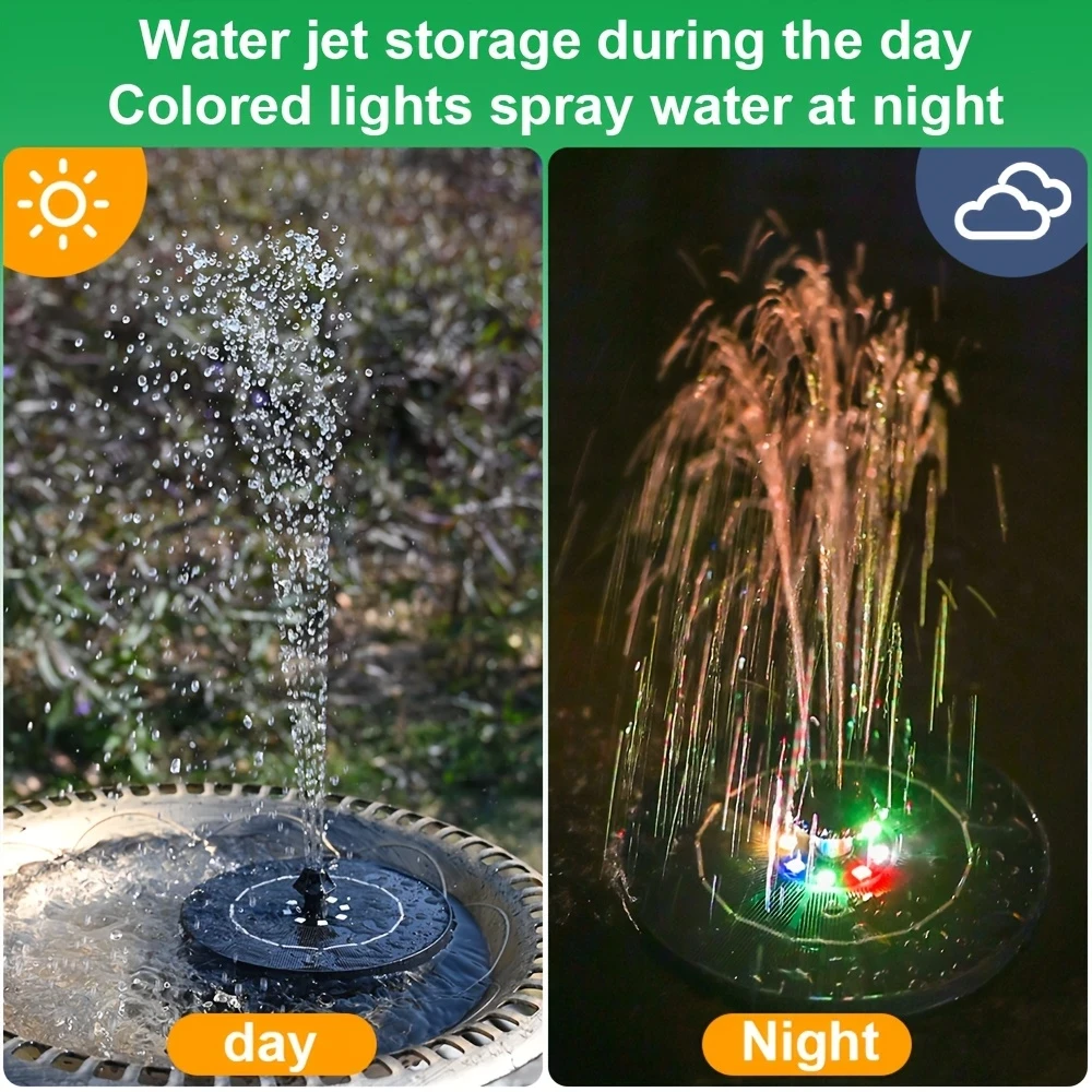 Фонтан садовий на сонячній батареї з акумулятором та підсвіткою 16 см 6 насадок (2667921076) - фото 3 Фонтан садовий на сонячній батареї з акумулятором та підсвіткою 16 см 6 насадок (2667921076) - фото 3