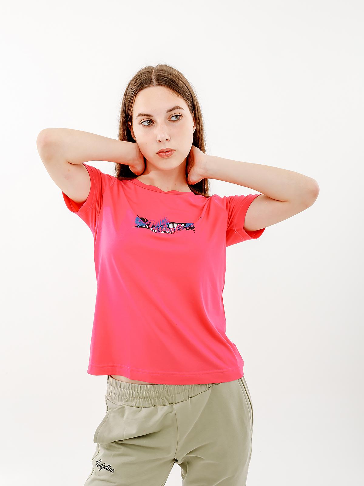 Футболка женская Australian LOGO FLOWERS TEE JERSEY V S Розовый (7dLSDTS0027-227 S)