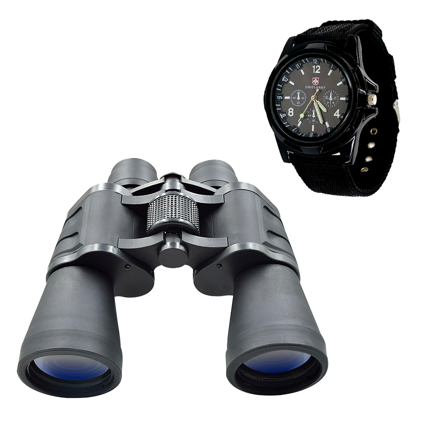 Бинокль Porro BAK7 60х50 56/1000 м водонепроницаемый с чехлом и часы Swiss Army (0bbed821)