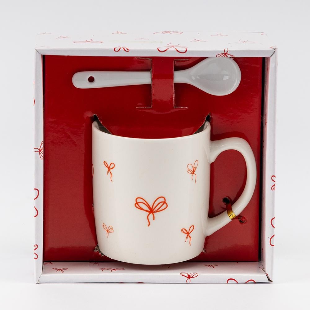 Чашка з ложечкою Червоні бантики 200 мл (9250-011) - фото 3 Чашка з ложечкою Червоні бантики 200 мл (9250-011) - фото 3