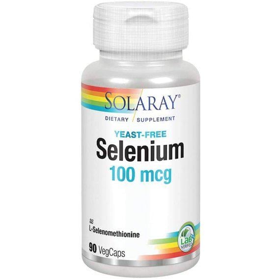 Комплекс Селен и Молибден Solaray Yeast-Free Selenium 100 mcg 90 Veg Caps (SOR-04676)