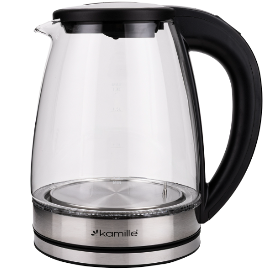 Электрочайник стеклянный Kamille с регулятором температуры 1,8 л (31921394)