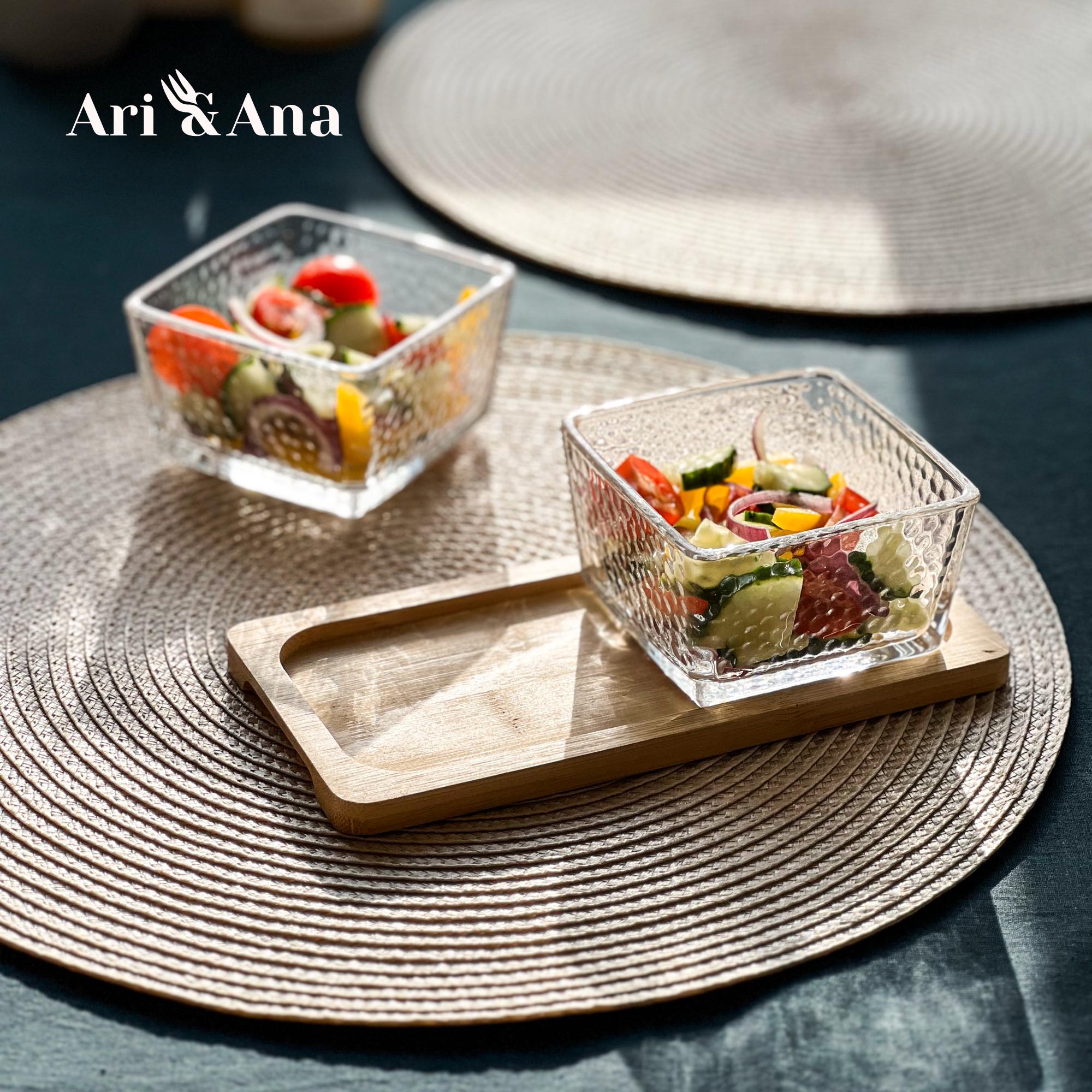 Набір салатників Ari&Ana на бамбуковій підставці піали 2 шт. по 250 мл (25172890) - фото 8