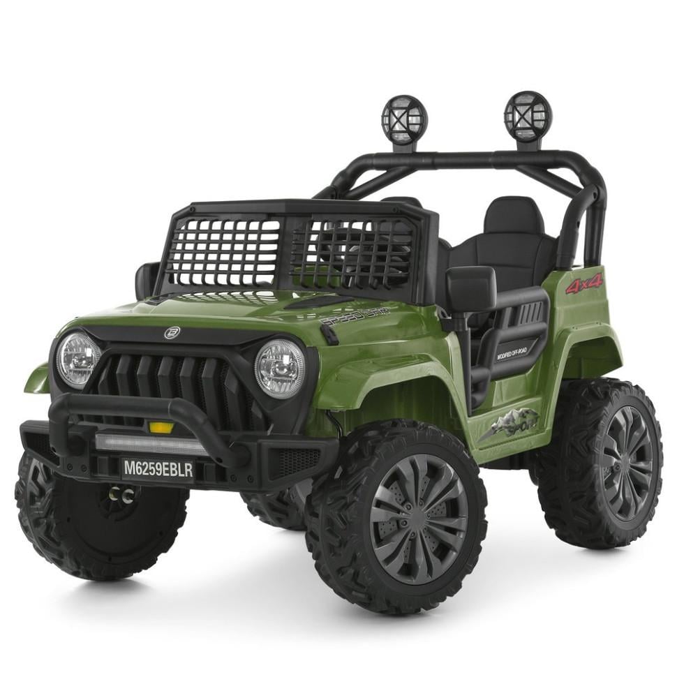 Детский электрический джип Bambi Racer 12V двухместный до 50 кг Зеленый (DE-169-E-895)