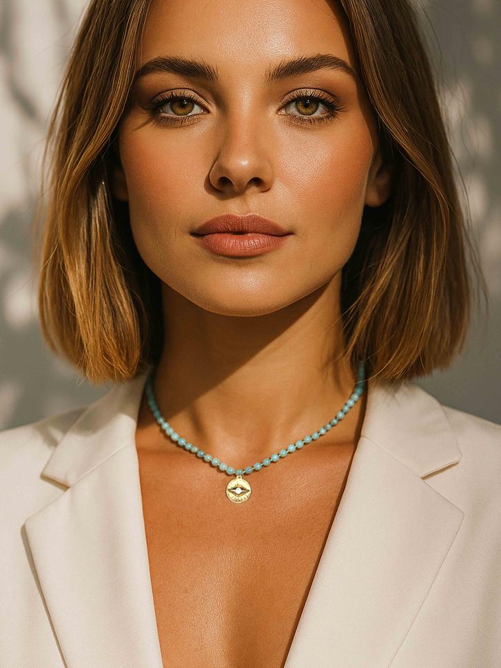 Чокер LeBijou из амазонита с подвеской "Око" (5136)