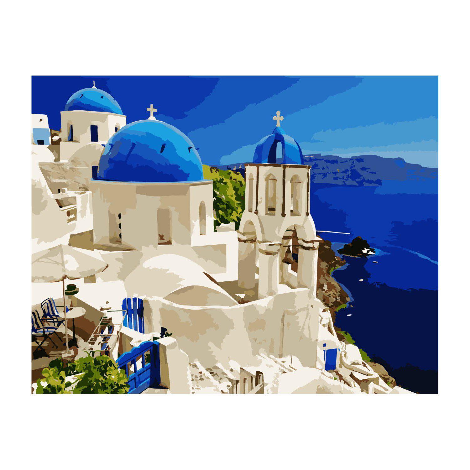 Картина по номерам Strateg Солнечный Санторини 40x50 см (VA-2349)