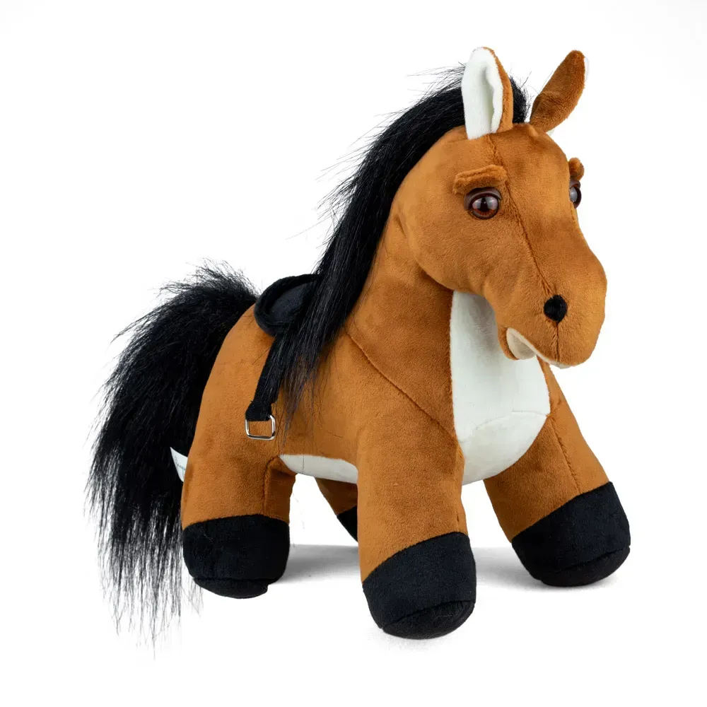 Мягкая игрушка Лошадь Бруно с седлом из плюша 30 см Коричневый (150-98-ZL754)
