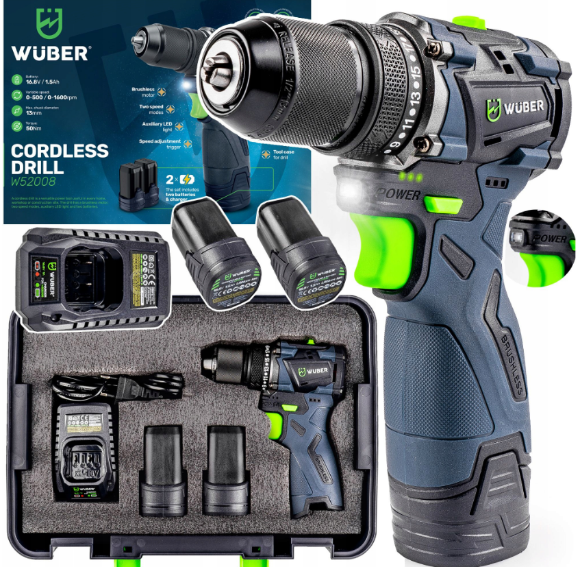 Гайковерт акумуляторний ударний Wuber 50Нм (2689502477) - фото 7