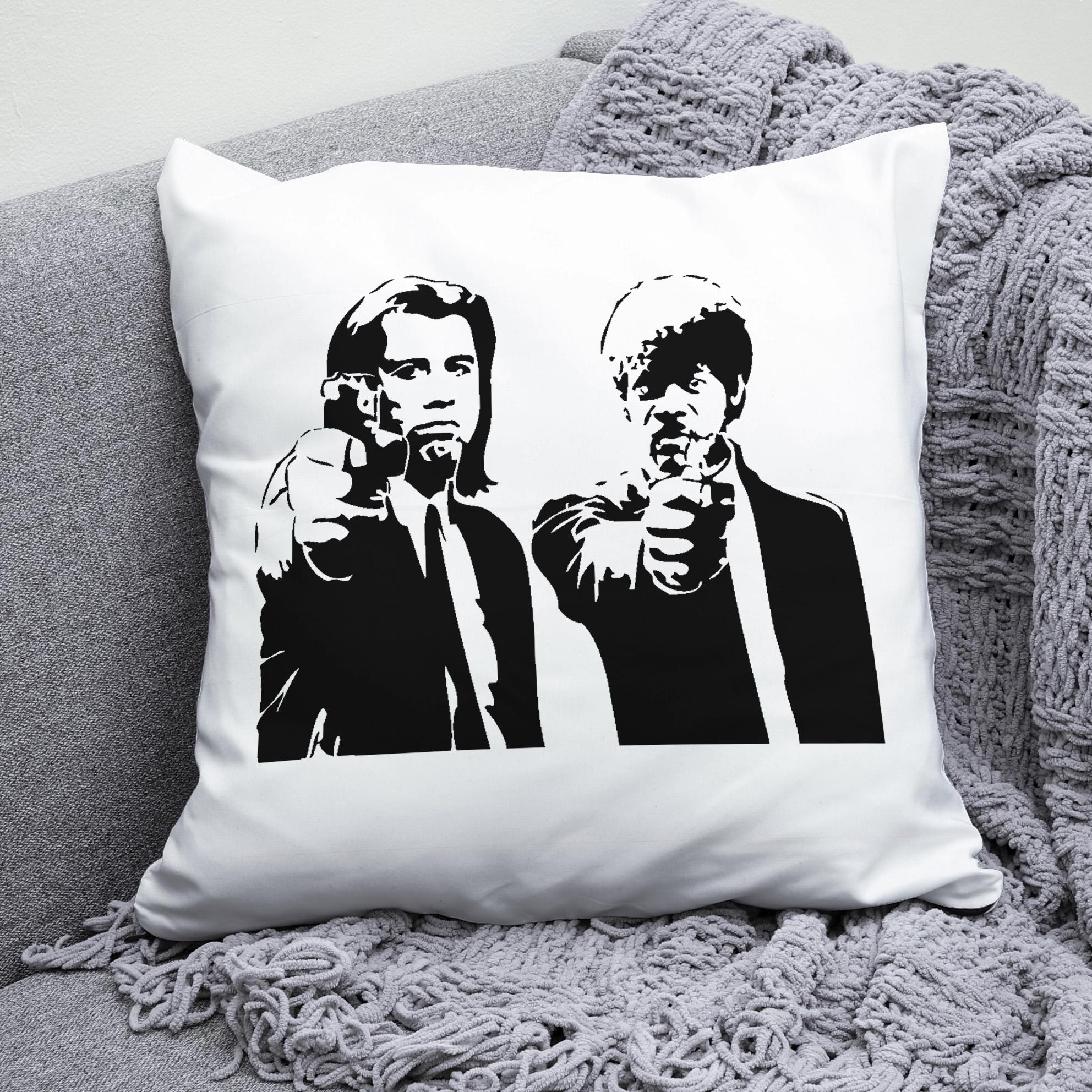 Плюшевая подушка квадрат с принтом Криминальное чтиво