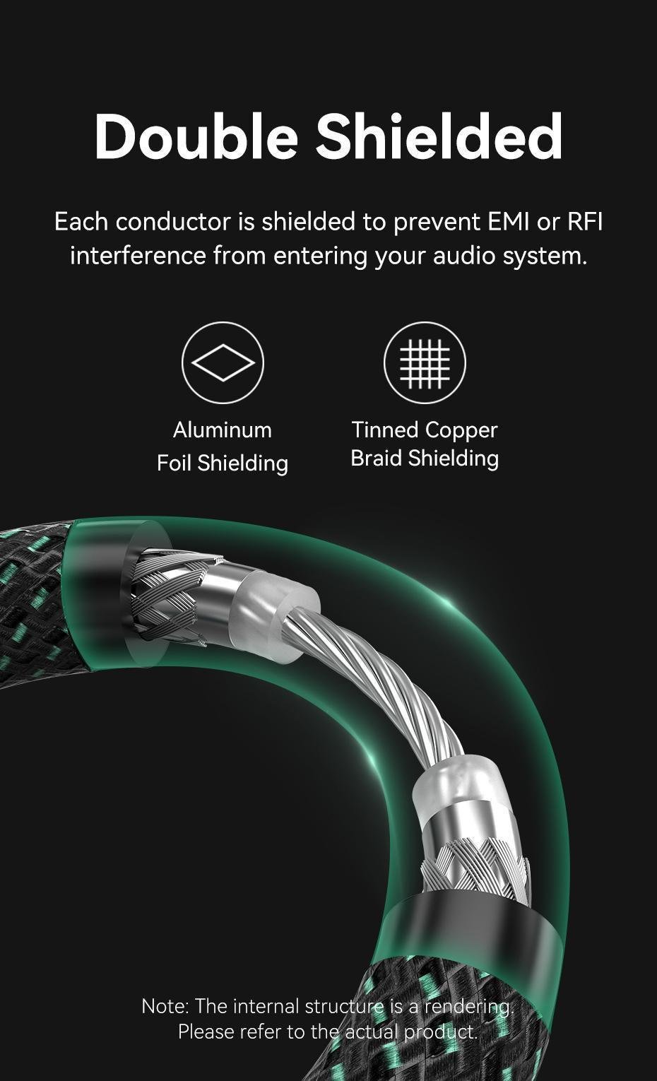 Аудіокабель коаксіальний Vention RCA-RCA посріблена мідь OFC обплетення/позолочені конектори 8 м Зелений (BCTGK) - фото 7 Аудіокабель коаксіальний Vention RCA-RCA посріблена мідь OFC обплетення/позолочені конектори 8 м Зелений (BCTGK) - фото 7