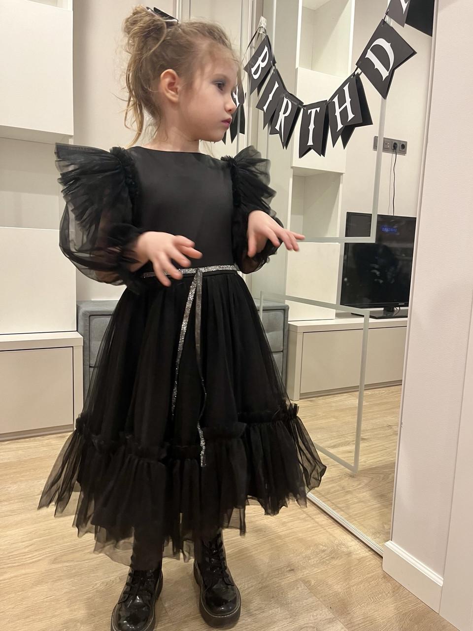 Платье праздничное для девочки Венздей 146 см Черный (2241789431)