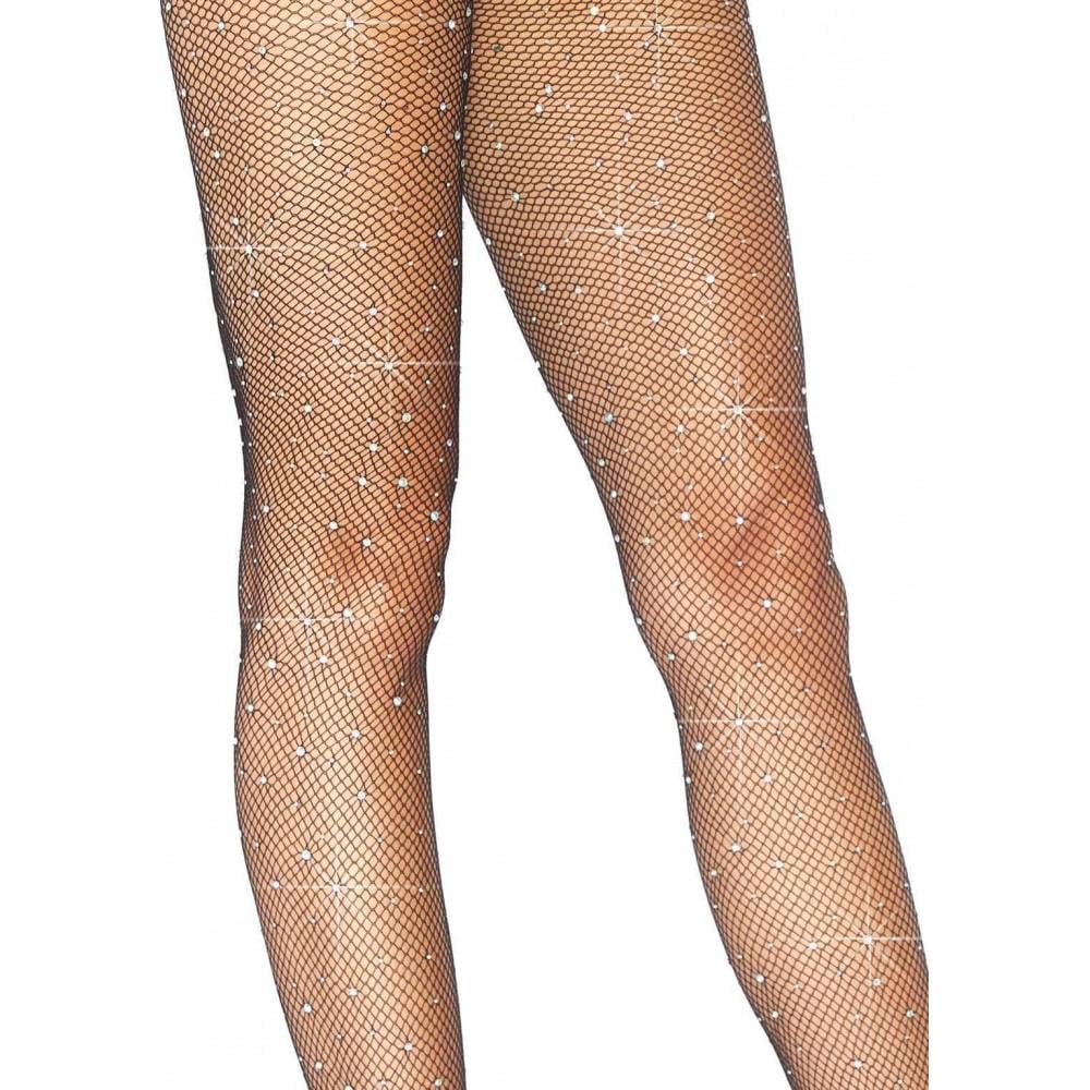 Колготки из микросетки со стразами Leg Avenue Rhinestone micro net tights O/S - фото 2