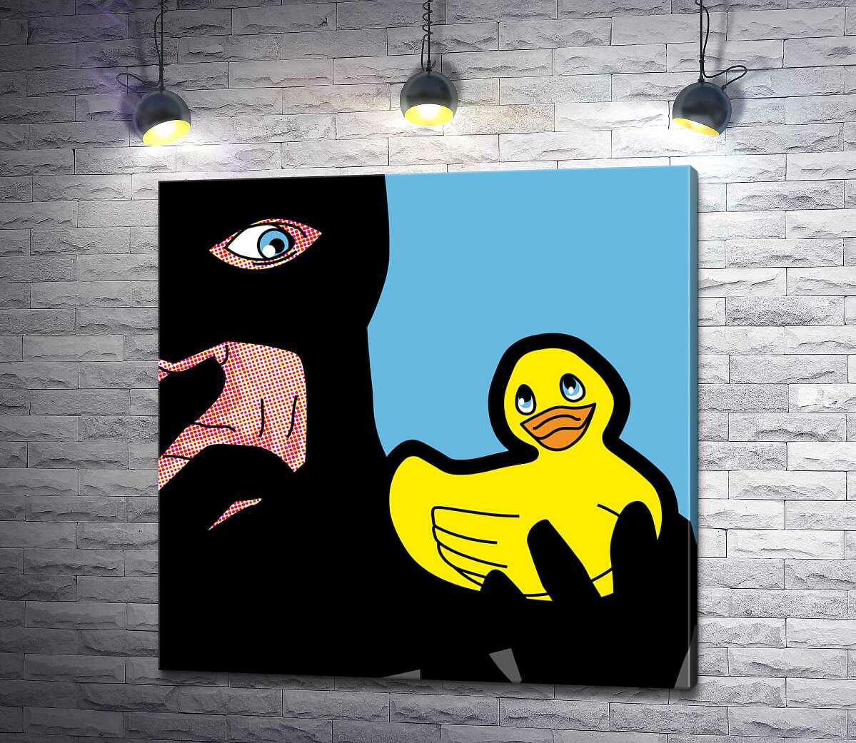 Картина ArtPoster Бэтмен (Batman) с резиновой уткой в руке 100x100 см Модуль №1 (003203) Картина ArtPoster Бэтмен (Batman) с резиновой уткой в руке 100x100 см Модуль №1 (003203)