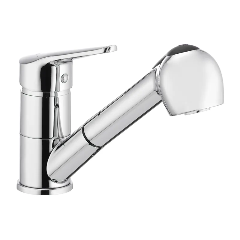 Смеситель для кухни с выдвижной лейкой Ibergrif Roma M14550 из латуни Стальной (IB0052)