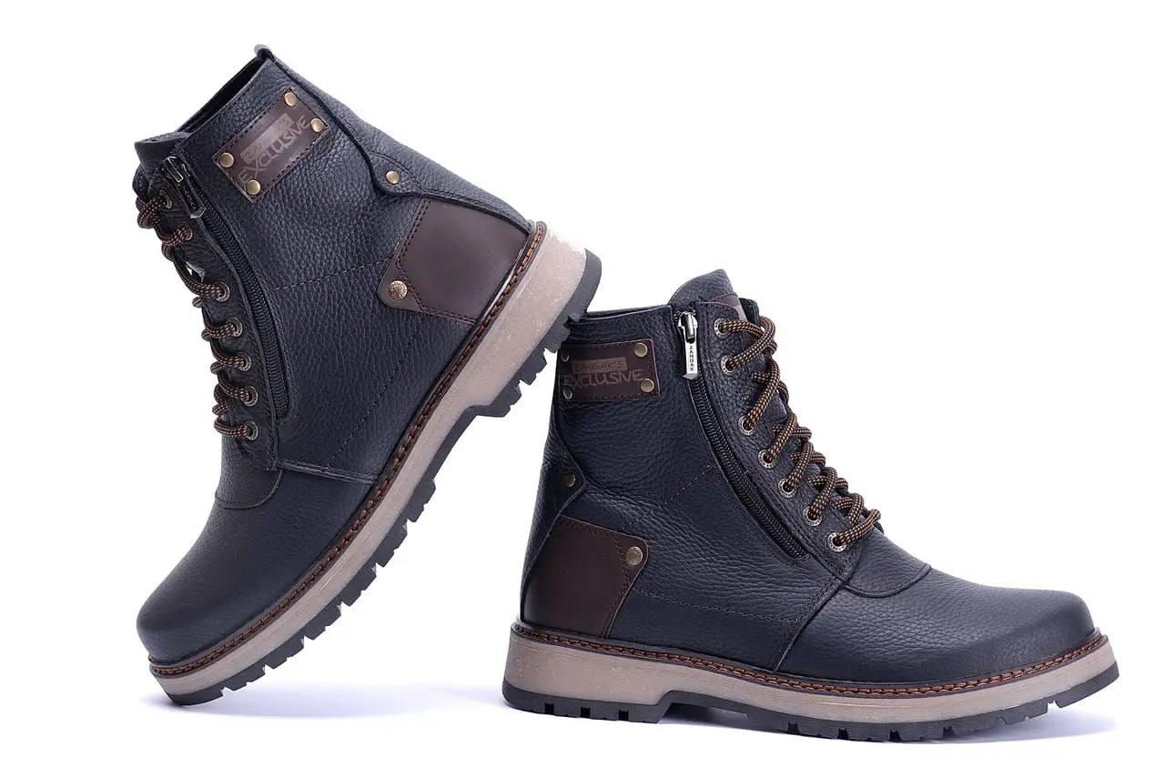 Сапоги зимние мужские кожаные ZG Flotar Military р. 40 26 см Черный (28542349) - фото 3