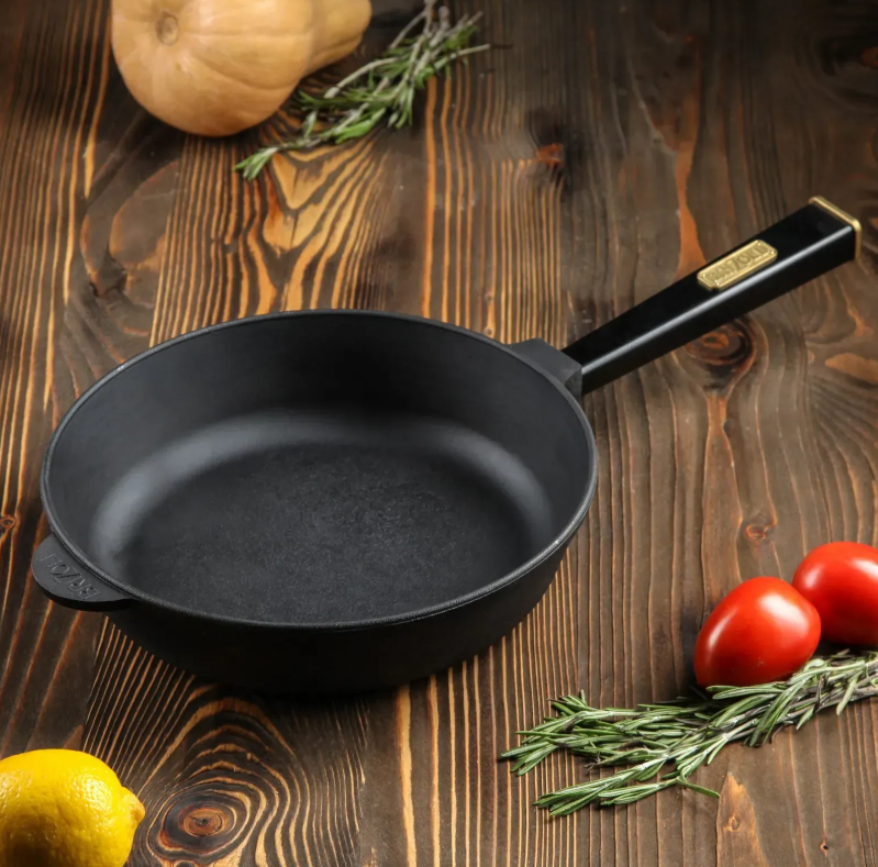 Сковорода чугунная Brizoll Optima с деревянной ручкой 260х60 мм Black - фото 7 Сковорода чугунная Brizoll Optima с деревянной ручкой 260х60 мм Black - фото 7