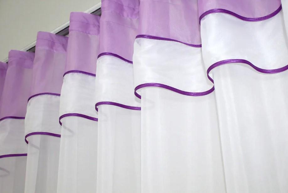 Гардина на кухню/балкон шифон 270х170 см Бузковий/Білий (110к) - фото 4 Гардина на кухню/балкон шифон 270х170 см Бузковий/Білий (110к) - фото 4