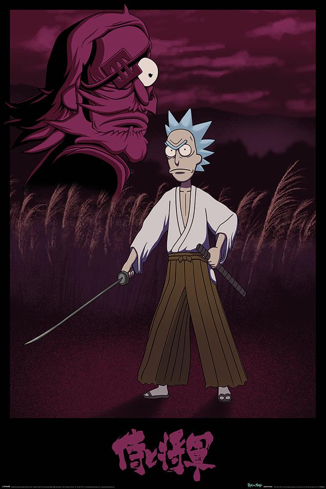 Постер плакат Рик и Морти Самурай Рик/Rick and Morty Samurai Rick 61x91,5 см