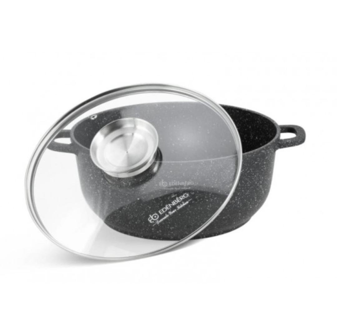 Набір посуду Edenberg з гранітним покриттям 8 предметів Чорний (EB-3984) - фото 4 Набір посуду Edenberg з гранітним покриттям 8 предметів Чорний (EB-3984) - фото 4