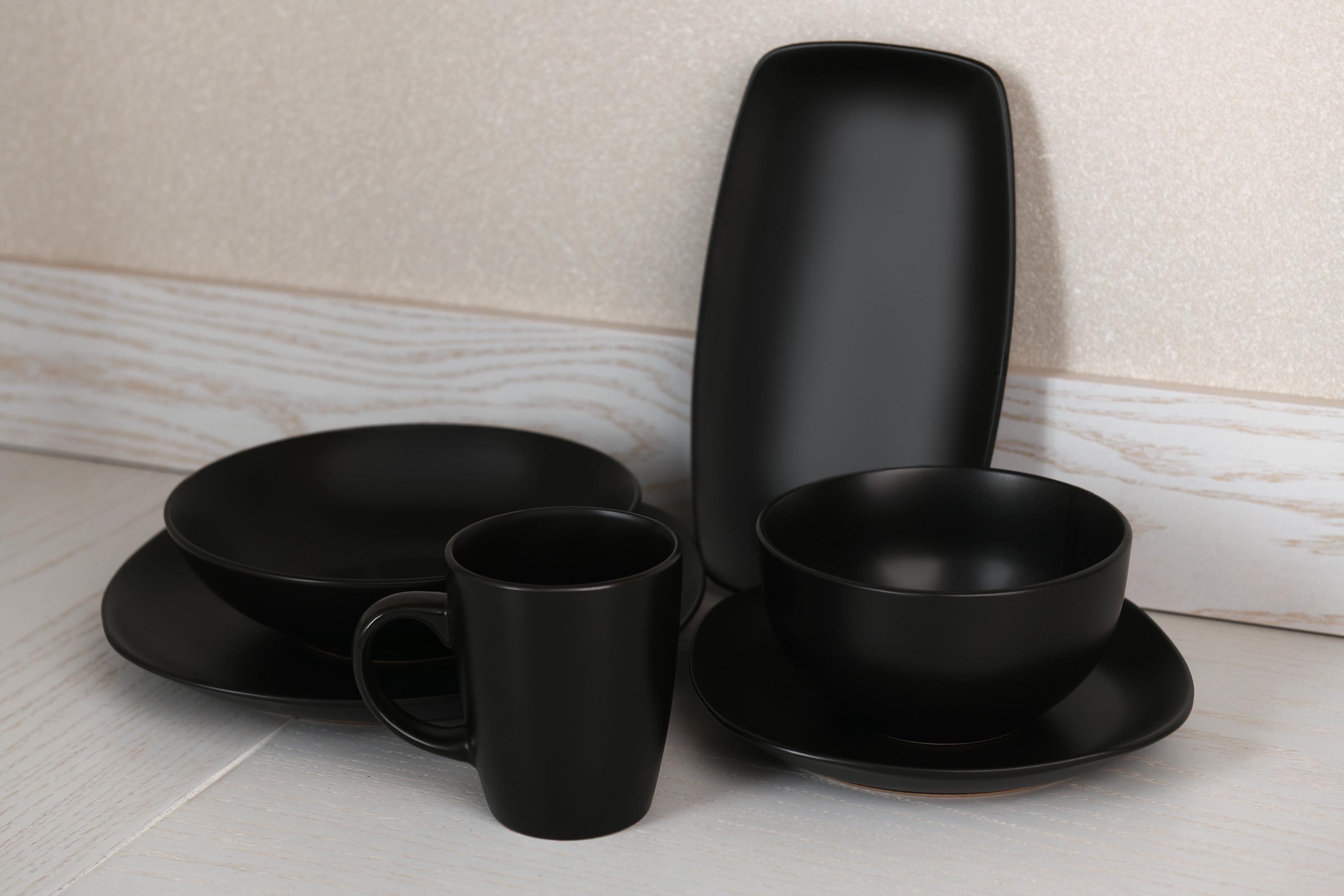 Тарелка обеденная квадратная Ardesto Molize 27х27 см Черный (ERC-AR2927MB) - фото 2