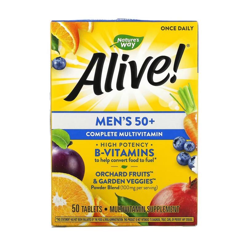 Витамины для мужчин 50+ без железа 1 в день Nature's Way Alive! Men's 50+50 табл.