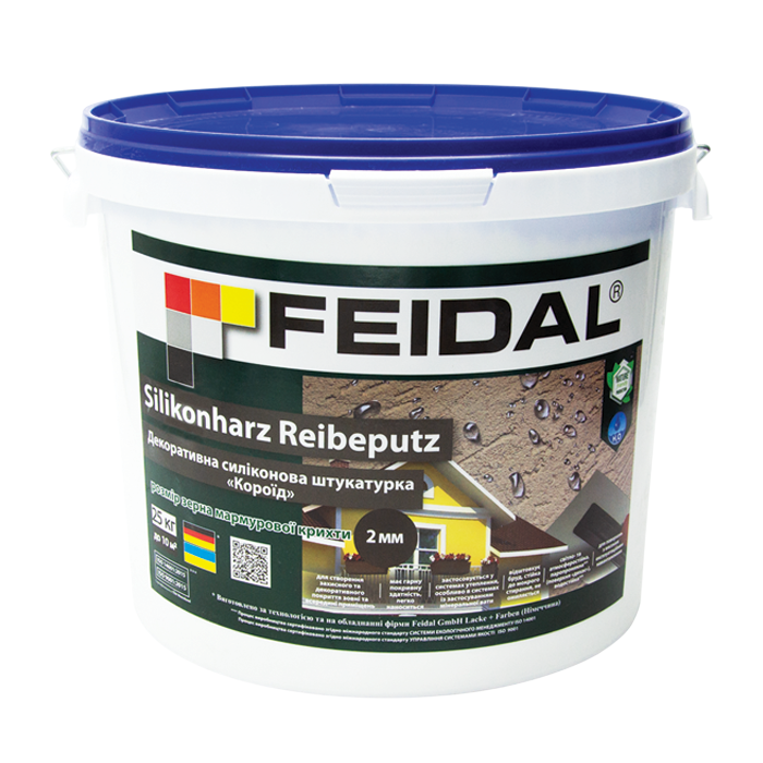 Штукатурка декоративна силіконова Feidal Короїд Silikonharz Reibeputz 25 кг (1886455337)